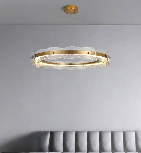 Светильник подвесной бронзовый Elviku, металл, трос 150 см, 50*13 см, LED