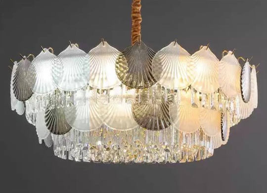 Люстра подвесная ERKE 50*28 золото, стекло, металл, Е14.