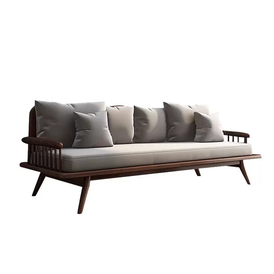 Прямой диван Thompson темный орех, ткань, 240*80*85 см