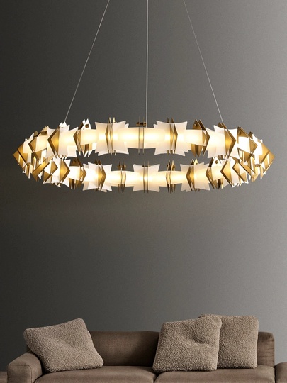 Светильник подвесной медный Elymbriah, металл, трос 100 см, 80*13 см,  LED