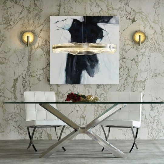 Светильник подвесной бронзовый Elviku, металл, трос 150 см, 50*13 см, LED