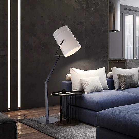 Торшер черно-белый Avelure, 40*40*185 см, LED, Е27, металл, 30 Вт