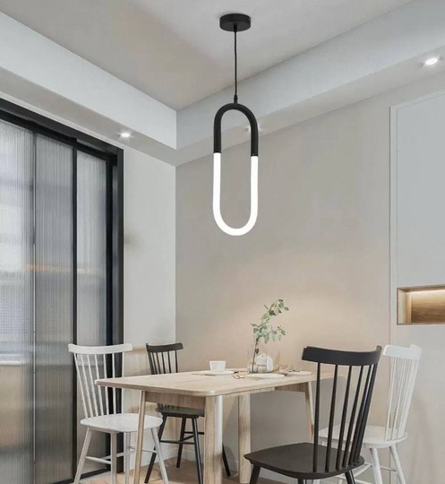 Светильник подвесной, черный, Elyfro, металл, 14*80 см, светодиодная, LED