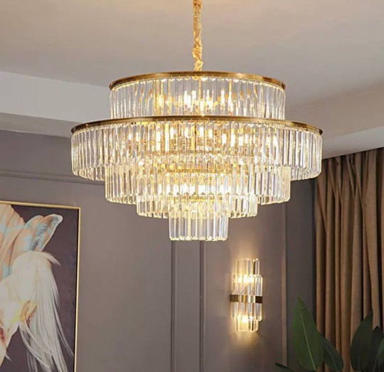 Люстра подвесная, золотой, стекло, AYAL 60*40, металл, E14.