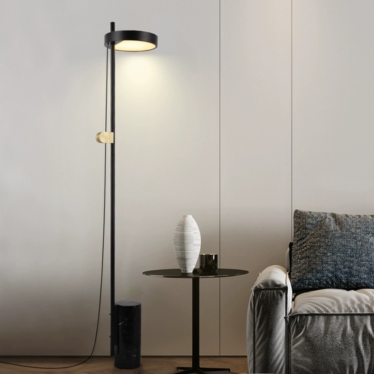 Торшер черный Lumen, 28*28*165 см, LED, ПММА, мрамор, 10 Вт