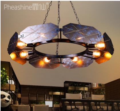 Люстра промышленный стиль гостиная столовая кованое железо люстра ретро ностальгическое кибер кафе бейс зал тренажерный зал личности творческая люстра