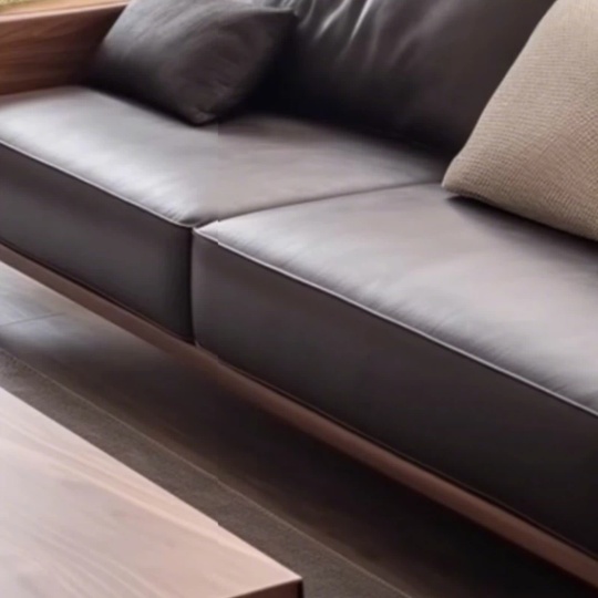 Прямой диван Price темный орех, кожа, 240*85*80 см