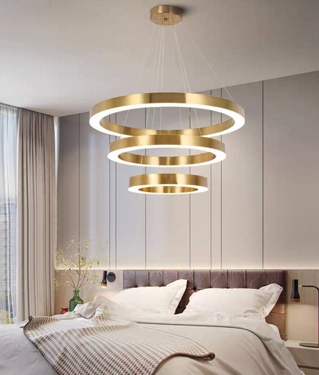 Люстра подвесная, медь, ПММА, HEZEL 40*60*80 металл, LED.