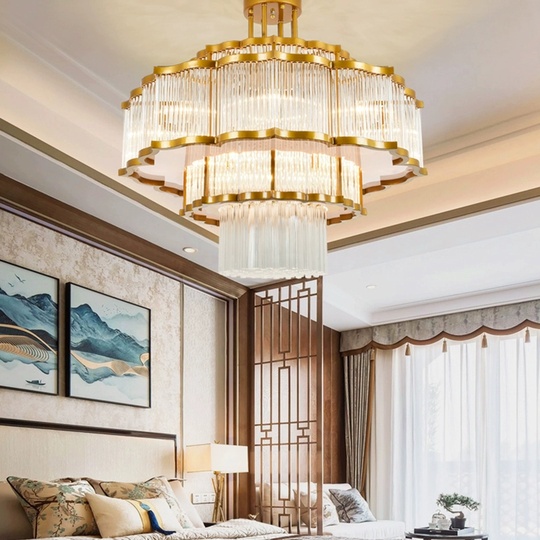 Люстра подвесная, золотой, стекло, AYDA 80*60, металл, E14.