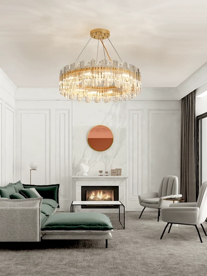 Люстра подвесная ERDEN 80*25 золото, стекло, металл, Е14.