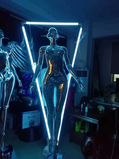 Торшер хром с подсветкой Gybergirl, 73*50*207 см, LED, 8 Вт, смола, стекловолокно