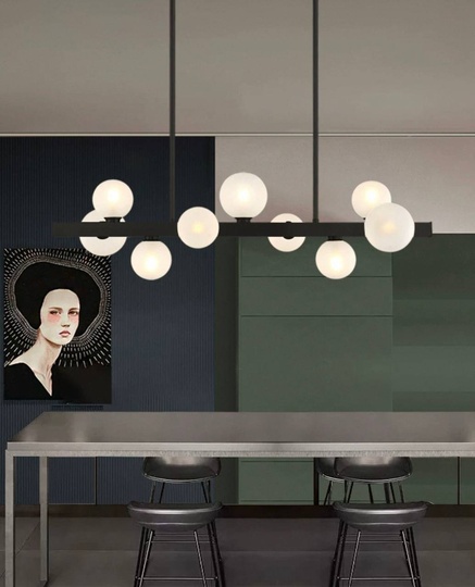 Люстра черная Zentronix, металл, 113*60 см, G9