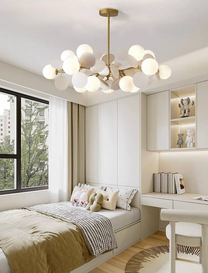 Люстра подвесная, золотисто-песочный, ПММА, CHUCK 60*26, металл, G9