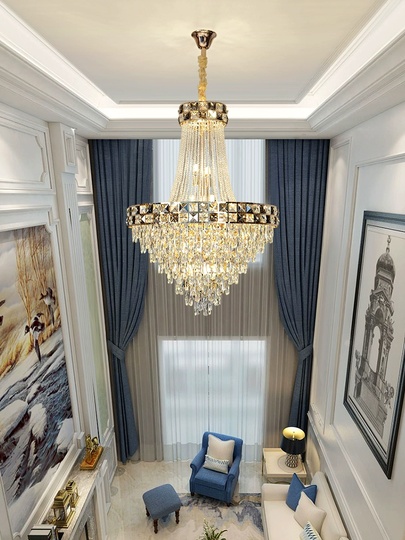 Люстра подвесная, золото, кристалл, TYLER 150*220 металл, E14.