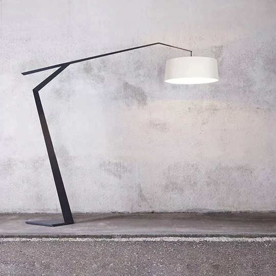 Торшер, черный, белый, Lumens 200*200, светодиодный, E27, металл, ткань