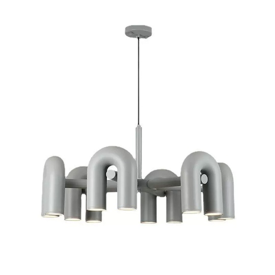 Светильник подвесной серый Elisto, металл, трос 150 см, 100*38 см, LED