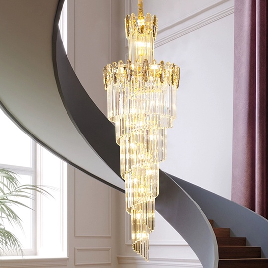 Люстра подвесная, золото, кристалл, PEACH 80*260 металл, E14.