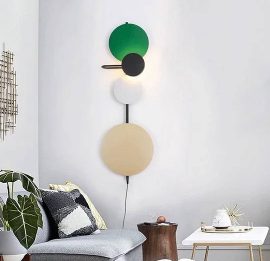 Настенный светильник, БРА HAKAN 18*55, зеленый, металл, LED.