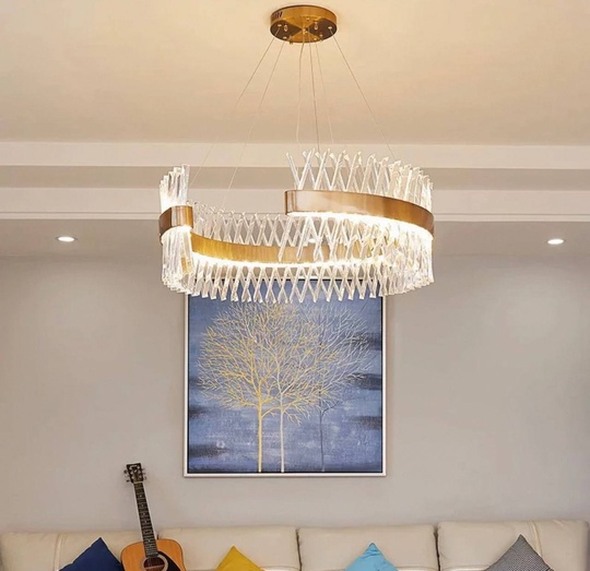 Люстра подвесная, медный, стекло, RADIANT 100*30, металл, LED.