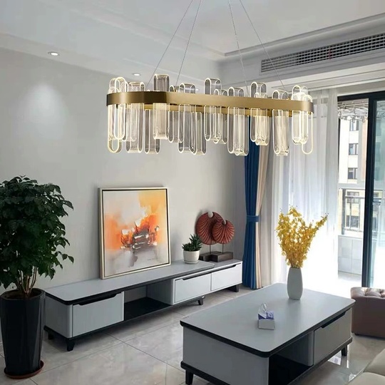 Светильник подвесной медный Exivra, металл, трос 120 см, 100*30 см, LED