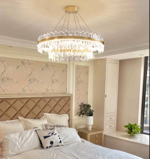 Люстра подвесная, медь, кристалл, GURBUZ 100*35, металл, LED.