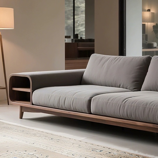 Прямой диван Fiona темный орех, ткань, 260*85*80 см