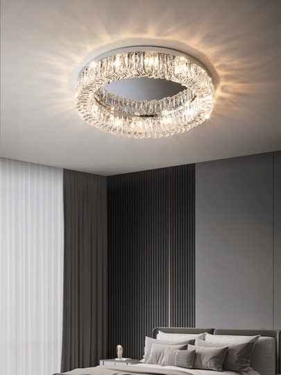 Потолочный светильник, серебро, кристалл, ABIGAIL 100*15 металл, E14.