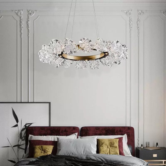 Люстра подвесная медная OKideo, металл, трос 100 см, 80*80 см, LED