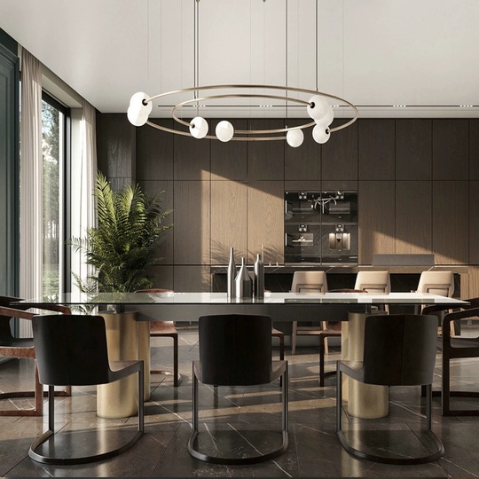 Люстра подвесная, медь, стекло, AIDEN 110*150, металл, G9