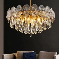 Люстра подвесная, бронза, кристалл, OSCAR 100*42 металл, E14.