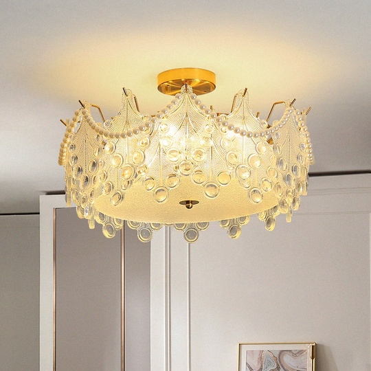 Люстра подвесная, медный, стекло, MARTHA 60*22, металл, E14.