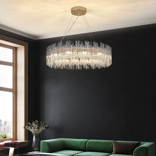 Люстра подвесная ERDEN 100*25 золото, стекло, металл, Е14.