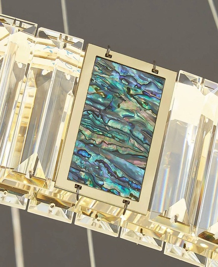 Люстра подвесная, золотой, хрусталь, AYSOY 60*80*100, металл, LED.