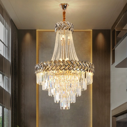 Люстра подвесная, золото, хрусталь, BUTTER 150*220 металл, E14.