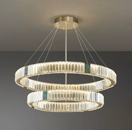 Люстра подвесная CAGDAS 150*150 бронза, кристалл, металл, LED.