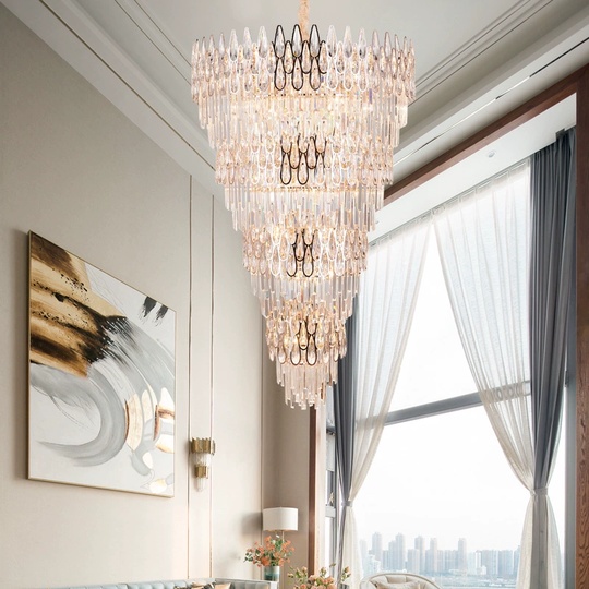 Люстра подвесная, золото, кристалл, ART 120*180 металл, E14.