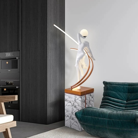 Торшер белый Ballerina 33*33*170 см, LED, Е27, смола стекловолокно, 24 Вт