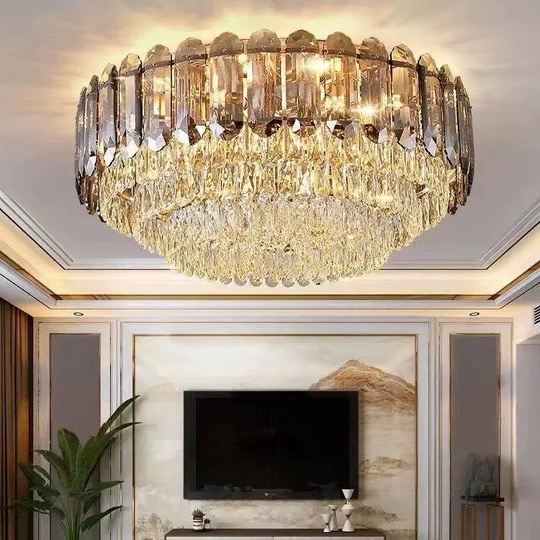 Потолочный светильник, медь, хрусталь, EMILY 150*38 металл, Е14.