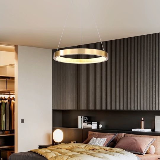 Люстра подвесная, медь, ПММА, NALA 100*4 металл, LED.