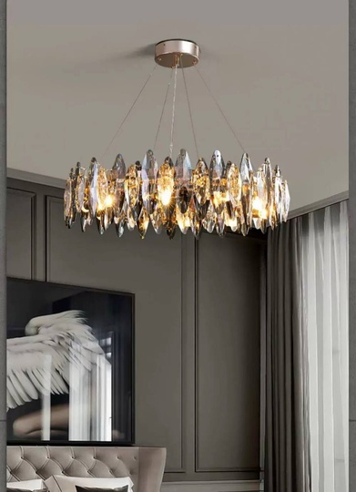 Подвесной светильник ABAZA 80*18, золотой, стекло, металл,  Е14.