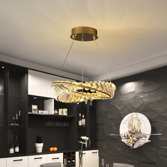 Люстра подвесная, золотой, кристалл, GLAMOROUS 100*10, металл, LED.