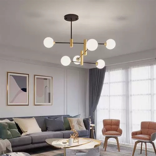 Люстра подвесная, черный, медь, стекло, ALARIC 83*55, металл, G9