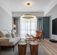 Люстра подвесная, медь, ПММА, ABDON 60*8, металл, LED