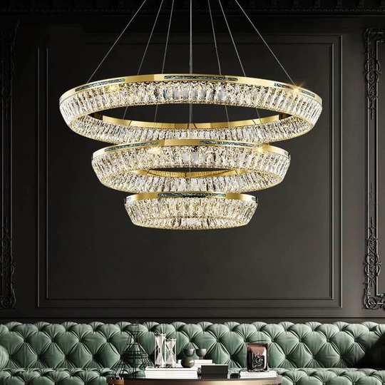 Люстра подвесная CANAN 80*180 золотой, хрусталь, металл, LED.