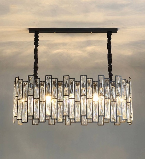 Люстра подвесная, черный, стекло, AYDOGAN 80*31, металл, E14.