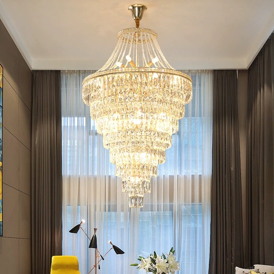 Люстра подвесная, золото, кристалл, DEVIN 150*250 металл, E14.