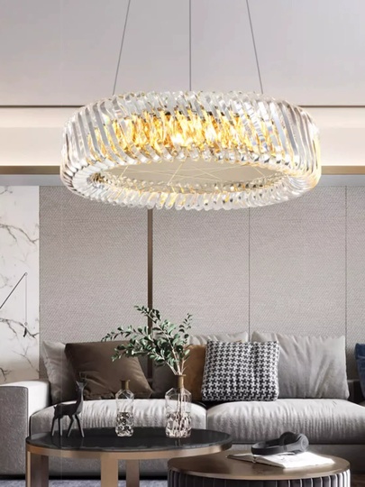 Люстра подвесная, медный, хрусталь, LANEY 60*22, металл, E14.