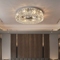 Потолочный светильник, серебро, кристалл, ABIGAIL 50*15 металл, E14.