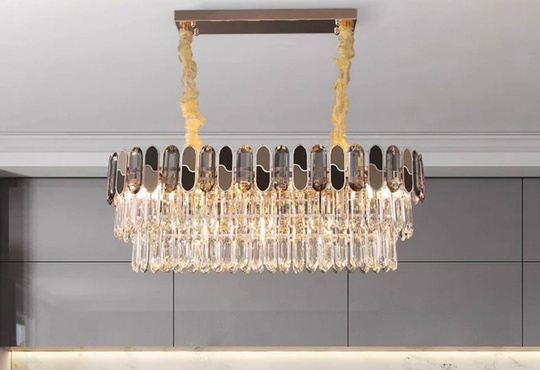 Люстра подвесная, дымчатый, медный, стекло, AYGUN 80*33, металл, E14.