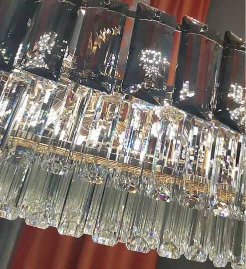 Люстра подвесная BINAY 80*24 золото, хрусталь, металл, E14.